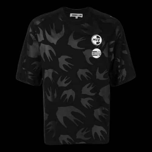 Alexander McQueen Classic Printing Short Sleeve Black