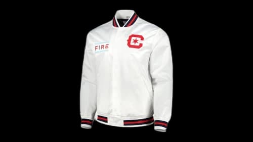 Mitchell & Ness Chicago Fire City Full-Snap Satin Jacket White