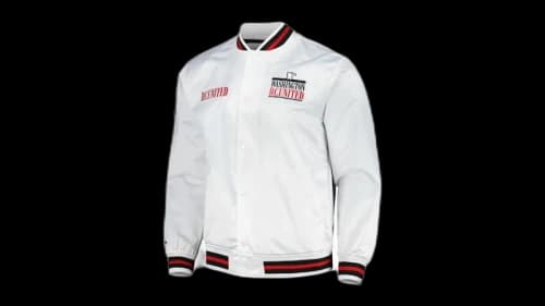 Mitchell & Ness D.C. United City Full-Snap Satin Jacket White