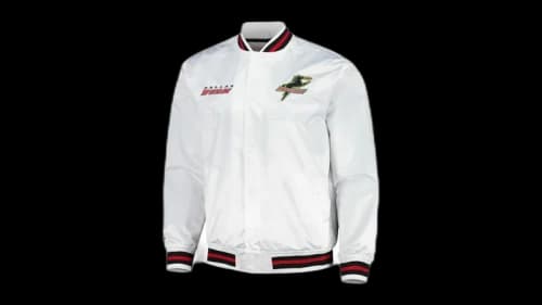 Mitchell & Ness Dallas Burn City Full-Snap Satin Jacket White