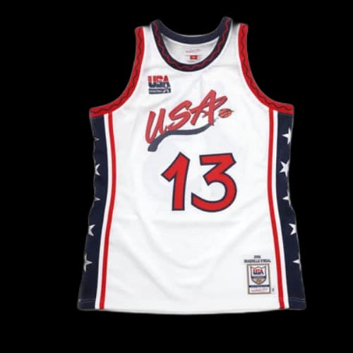 Mitchell & Ness Team USA 1996 Home Authentic Player Jersey 'Shaquile O'Neal'