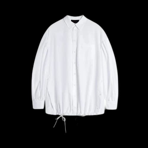 Simone Rocha Puff Sleeve Shirt Jacket With Button Placket Detail 'White'