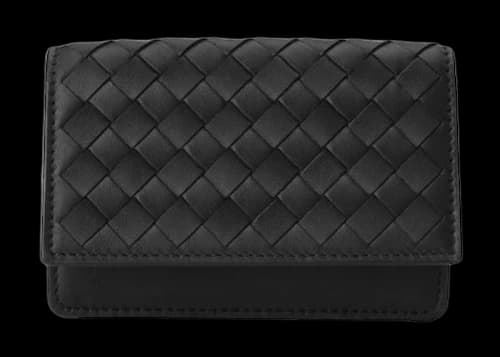 Bottega Veneta Intrecciato Leather Card Case Black