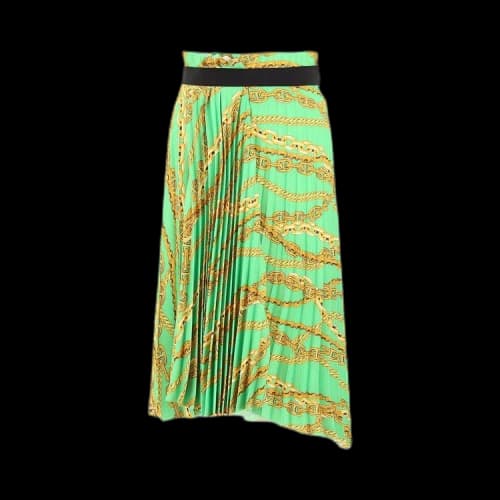 Balenciaga Pleated Logo Skirt 'Green'