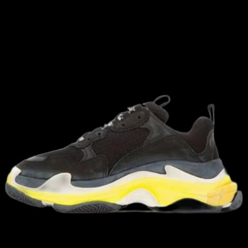 BALENCIAGA Triple S Daddy Shoes Black/Yellow (Women's)