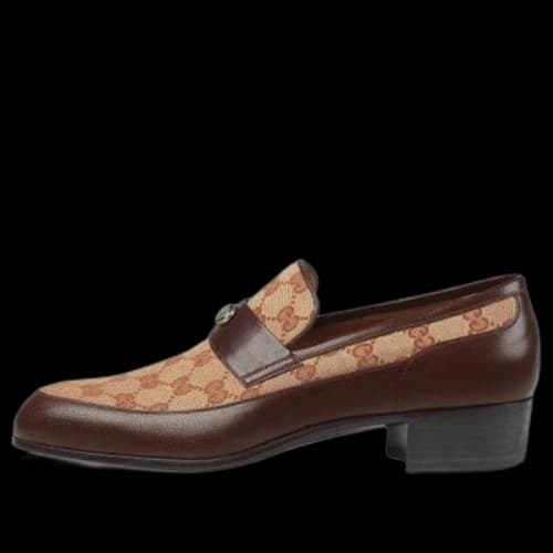 Gucci Canvas Printed Loafers 'Dark Brown'