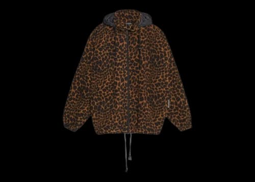 Balenciaga Oversize Fleece Leopard Jacket Brown
