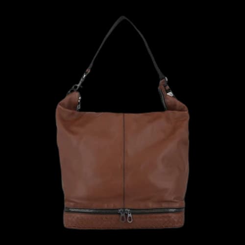 Bottega Veneta Zip Intrecciato Woven Shoulder Bag 'Brown'