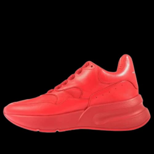 Alexander McQueen Oversized Runner Low Top Leather Sneakers with Mesh 'Pure Red' (Women's)