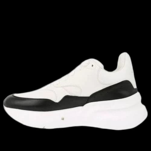 Alexander McQueen Oversized Runner in Nappa Calf Leather 'White Black' (Women's)