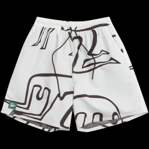 Parra Yoga Walks Swim Shorts 'White'
