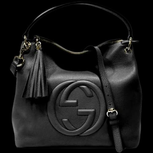 Gucci Soho Pebbled Hobo Bag Black