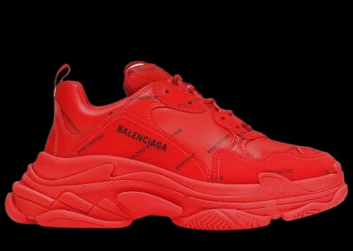 Balenciaga Triple S Allover Logo Red