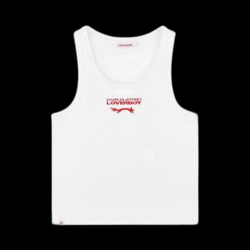 Charles Jeffrey Loverboy Knitted Logo Tank 'White'
