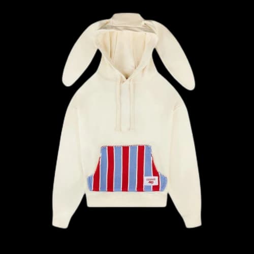 Charles Jeffrey Loverboy Patch Rabbit Ears Hoodie 'Ecru'