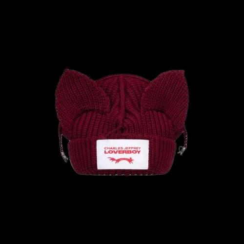 Charles Jeffrey Loverboy Chunky Ears Beanie 'Red Bordeaux'