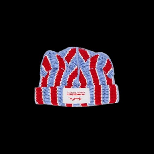 Charles Jeffrey Loverboy Chunky Ears Beanie 'Red/Blue'