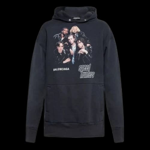 Balenciaga Speedhunters Boysband Printing hooded Long Sleeves Navy Blue