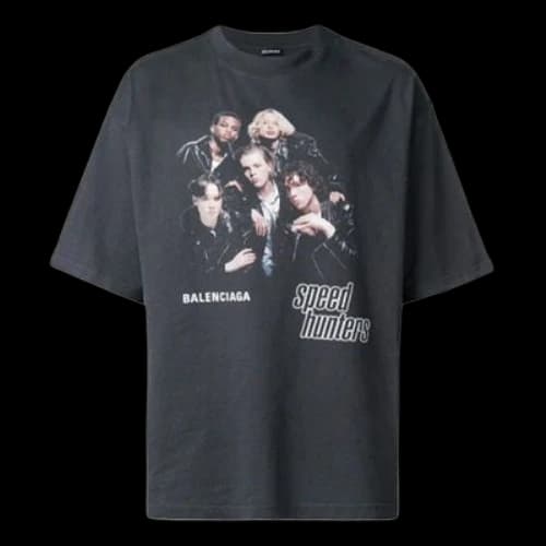 Balenciaga Speed Hunter Series Printing Logo Retro Loose Short Sleeve Black