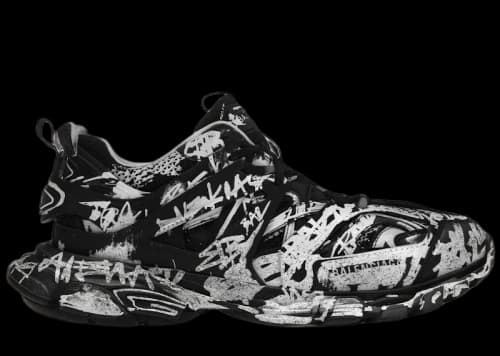 Balenciaga Track Graffiti Black White