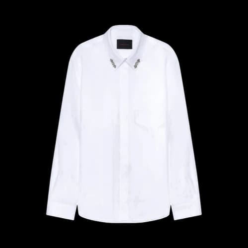 Simone Rocha Classic Concealed Button Shirt W/ Emb 'White'