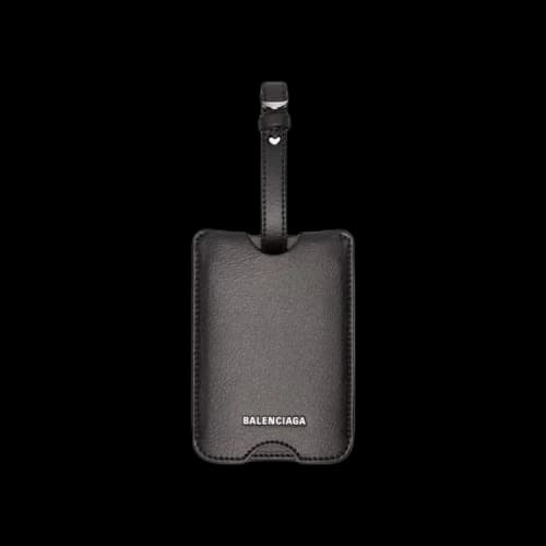 Balenciaga Leather Luggage Tag 'Black'