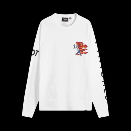Parra Not Finished Long-Sleeve T-Shirt 'White'