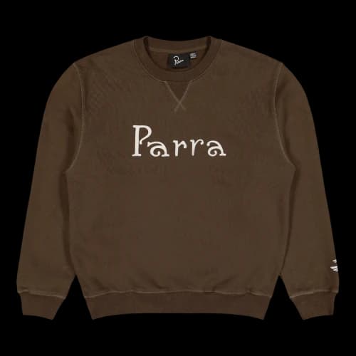 Parra Weird Trad Logo Crew Neck Sweatshirt 'Brown'