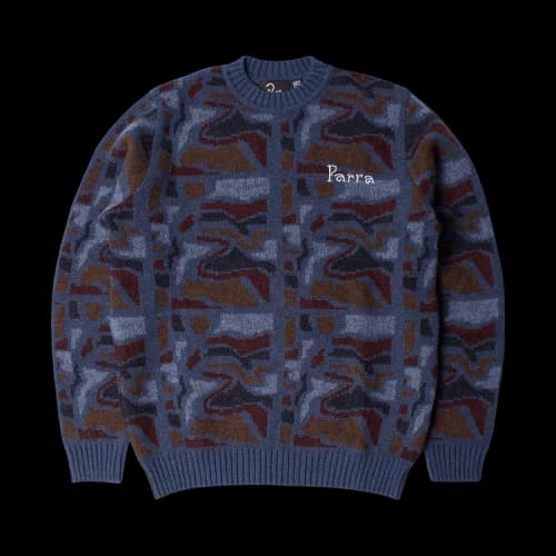 Parra Repeat FTP Booster Knitted Pullover 'Blue'
