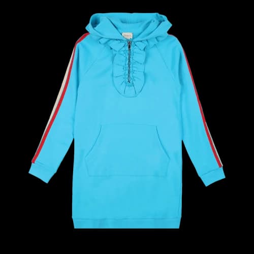 Gucci Kids Ruffle Hooded Sweatshirt 'Blue'