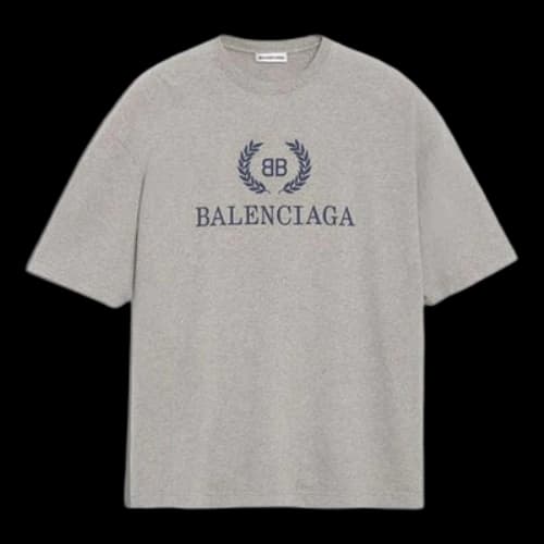Balenciaga BB Logo Printing Short Sleeve Gray