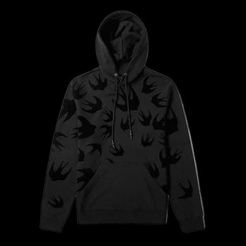 Alexander McQueen Swallow Print Hoodie 'Black'