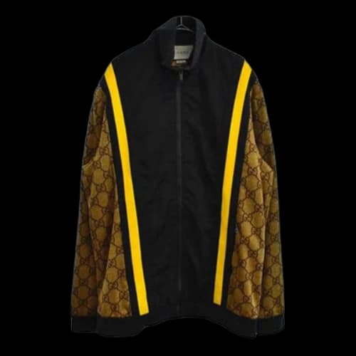 Gucci Double G Printing Sports Jacket Coat Male Yellow