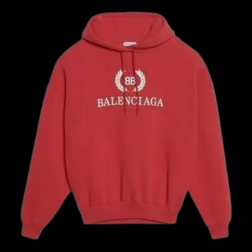 Balenciaga Cotton BB Logo Oversized Hoodie 'Red'