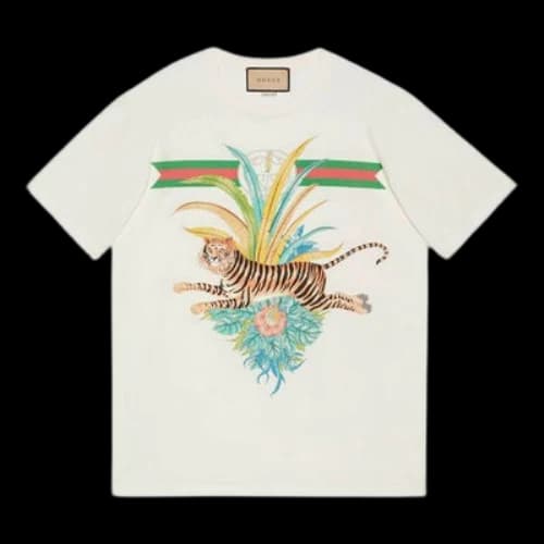 Gucci SS22 GG Men Tiger Cotton T-Shirt 'White'
