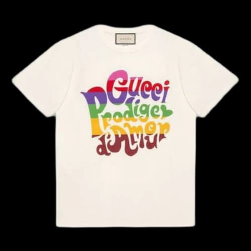 Gucci SS21 Prodige dAmour Printing Round Neck T-Shirt 'Beige'