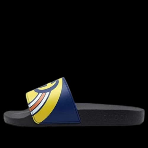 Gucci Pursuit Logo Slides 'Gold Navy'
