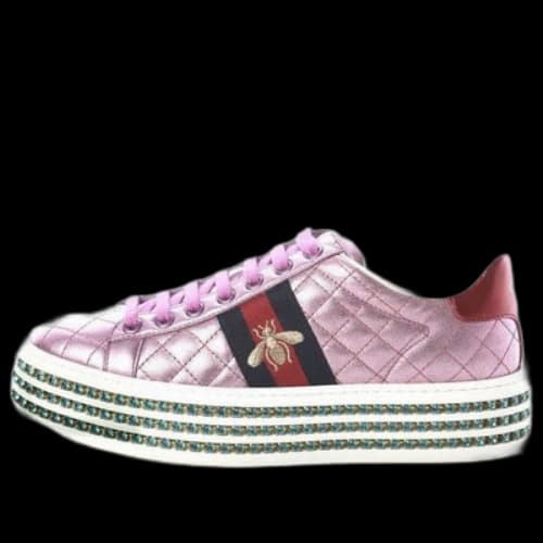 Gucci Ace Platform With Crytals 'Pink' (Women's)