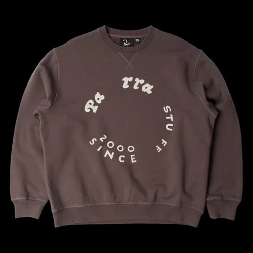 Parra Gasoline Crew Neck Sweatshirt 'Brown'