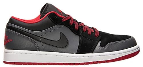Jordan 1 Low Black Dark Grey Gym Red