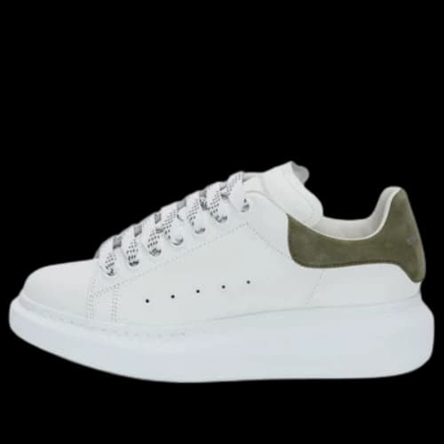 Alexander McQueen Oversized Sneaker 'White Khaki Green Suede' (Women's)