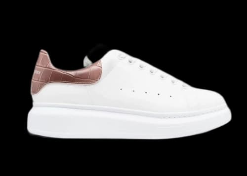 Alexander McQueen Oversized White Burnt Pink Croc (Women's)