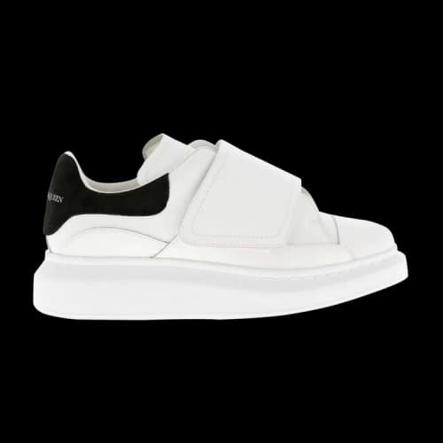 Alexander McQueen Oversized Strap Sneaker 'White Black' (Women's)