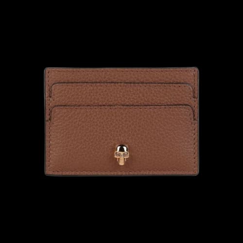 Alexander McQueen Skull Leather Card Holder 'Brown'