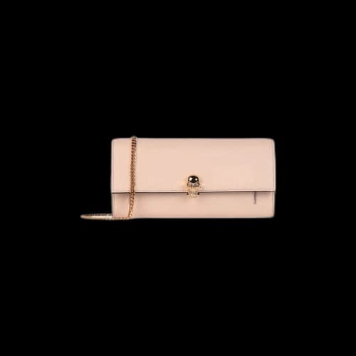Alexander McQueen Skull Leather Chain Wallet 'Beige'
