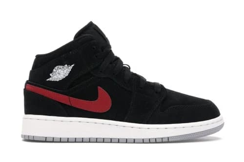 Jordan 1 Mid Multi-Color Swoosh Black (GS)