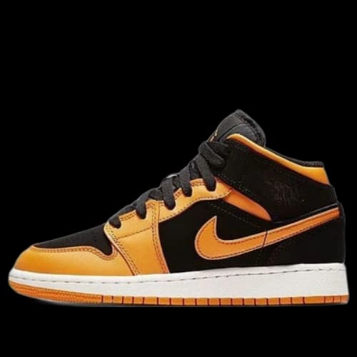 (GS) Air Jordan 1 Mid 'Black Orange Peel White'