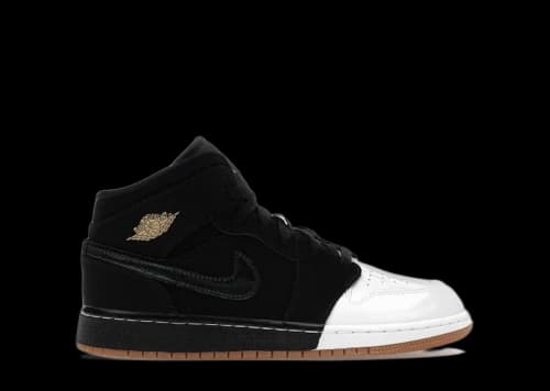 Jordan 1 Mid Black White Gold (GS)