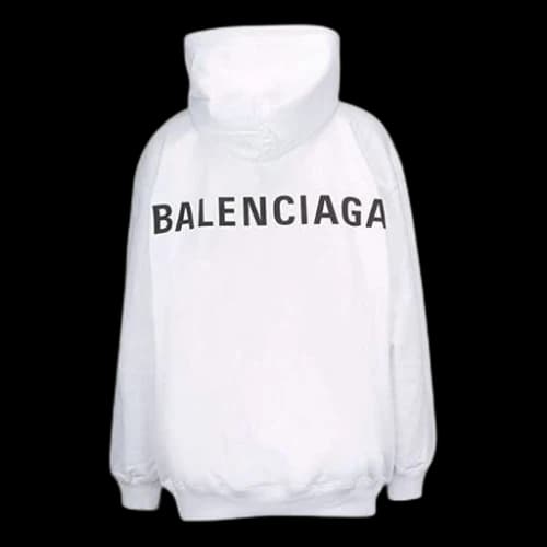 Balenciaga Back Alphabet hooded Long Sleeves White