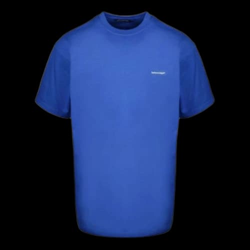 Balenciaga Small Logo Print Cotton T-Shirt 'Blue'
